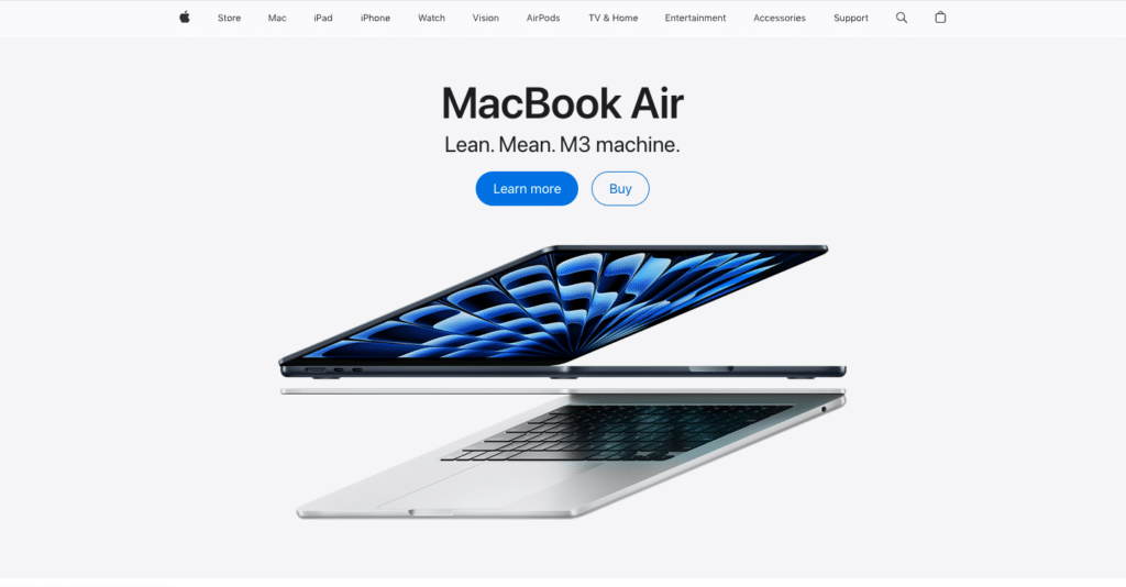 apple homepage